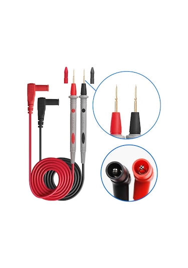 1 Çift İğne Uçlu Multimetre Probu 1000V 20A  Tüm Multimetreler