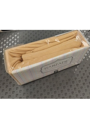 Hanzade %100 Pamuk Penye Lastikli Çift Kişilik Çarşaf Seti 160x200+30 - Camel Camel