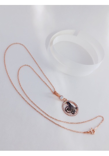 Keskin Gümüş Rose Osmanlı Tuğra Tasarım Kadın Gümüş Kolye