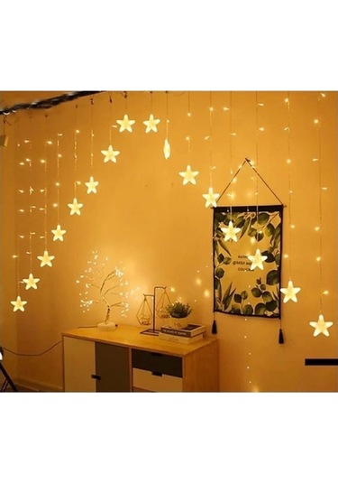 Yıldız Perde Led Çapraz Çok Renkli
