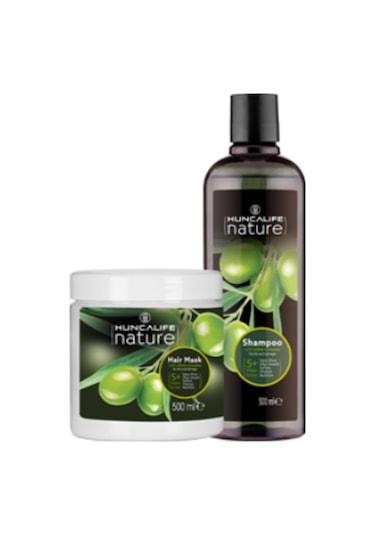 Huncalife Nature Zeytinyağlı Şampuan 500 ML + Saç Bakım Maskesi 500 ML