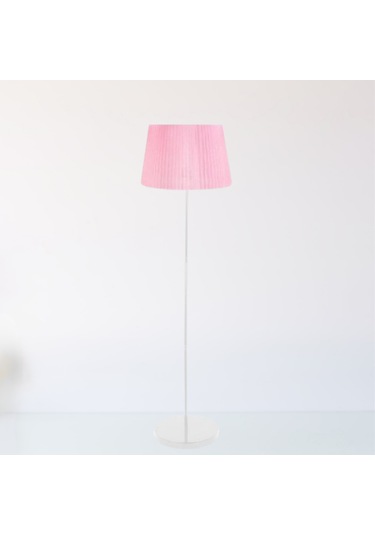 Manolya Pembe Tüllü Metal Lambader Büyük Boy Metal İskeletli Hazır Başlık Köşe Lambası Pembe