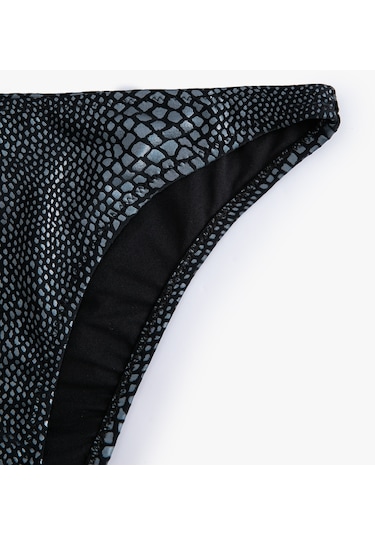 Koton Yılan Derisi Desenli Bikini Altı Normal Bel Siyah Desenli 4sak00042mm Siyah