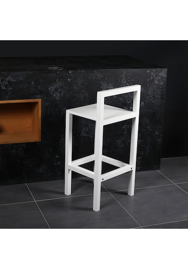 Diva Ahşap Bar Taburesi 68 cm Beyaz
