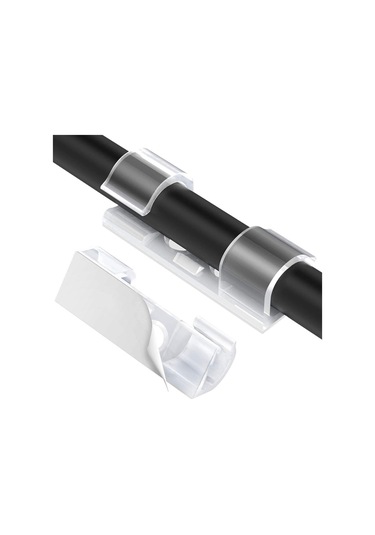 Kablo Sabitleyici Klipsler 20 Adet Kablo Düzenleyici Duvar Fayans Cam Kablo Tutucu Yapışkanlı Klips 5256 Çok Renkli