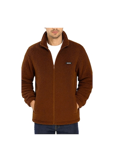 Genius Store Oversize Peluş Sweatshirt Erkek Polar Sweatshirt Erkek Sweatshirt Oversıze-peluss Kahverengi