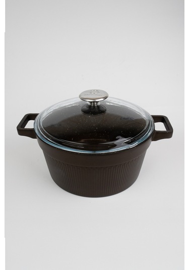 Masterchef Döküm 7 Parça Set Çizgili Tencere Kahverengi