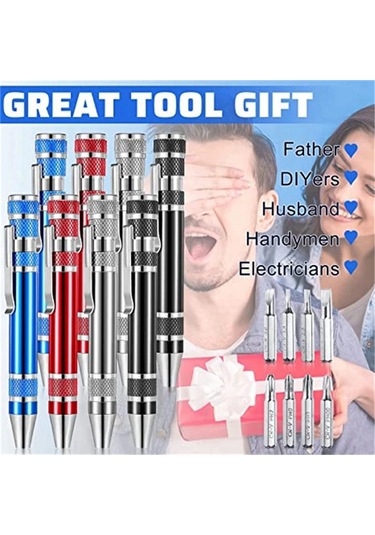 Leasetake Adet Kalem Tornavida Seti Alüminyum Alaşımlı Kalem Tipi El Vidalı Tornavida Gümüş