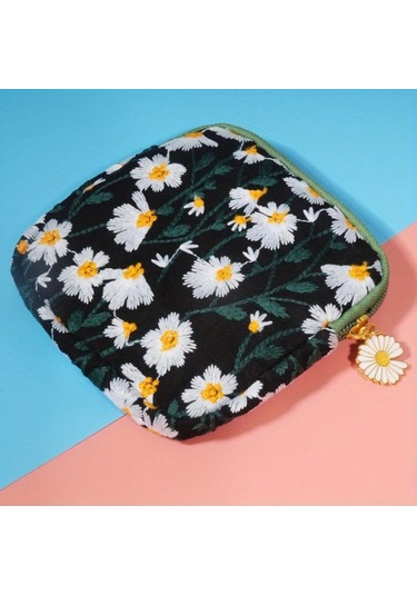 Fochsia 1 Adet 2 Renk Seçenekli Işık Rengi Şık Büyük Kapasiteli Hijyenik Ped Çantası - Portatif Sevimli Cep Düzenleme Çantası Açık Renk