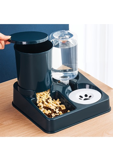 Ecronicword 2'si1 Arada Otomatik Evcil Hayvan Su Çeşmesi Besleyici Kedi Köpek