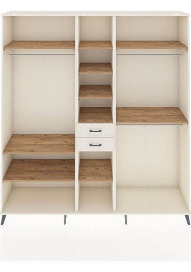 Hyperion Dolap 10 Raflı 2 Çekmeceli 3 Askılı 220x44x243 Aytaşı-çam/aytaşı Atlas Çam/aytası