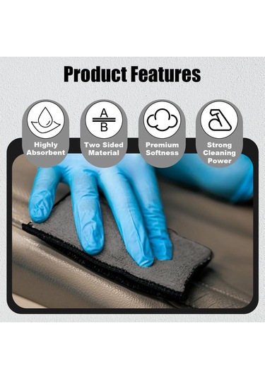 Suofeng 3'lü Araç İç Temizlik Sponsu - Çift Taraflı Mikrofiber Ve Yumuşak Fırça, Derinlemesine Yıkanma, Dashboard-koltuk-kapı Uygun