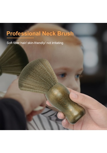 Youtek Profesyonel Saç Kesimi Tozu Fırçası - Doğal Elyaf, Ahşap Sap, Cilt Dostu