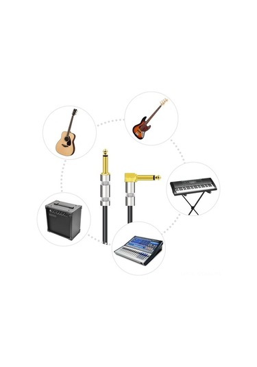 Flybuy Ts Pu Profesyonel Maiyame Konnektörlü, Kıvrımlı Kaplama Kablosu Kablo İçin Gitar/bas Gitar Esnek Elektro Altın 3m 1/4 - Tg
