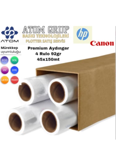 Atomplotter Aydınger Çizim Kağıdı 45x150mt 4 Rulo 92 Gr