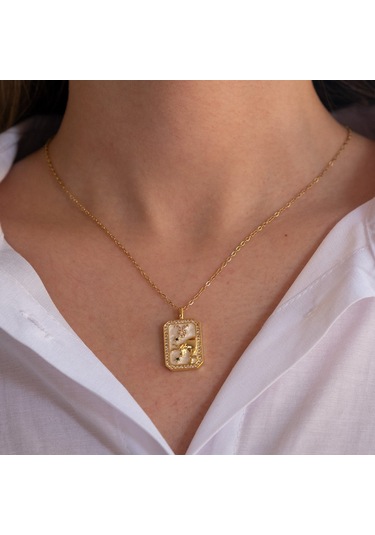 Çelik Kolye Boğa Burcu Kolyesi - K-115 Altın