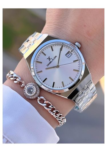 Daniel Klein Dke.1.14052.1 Pure Silver Takvimli Çelik Kordonlu Kadın Kol Saati Gümüş