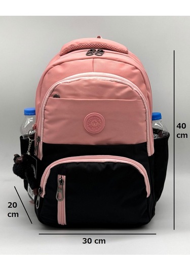 İlk Okul Çantası 3'lü Seti Unisex Çocuk İlkokul Çantası Bvt-8010 Pudra-siyah Pudra