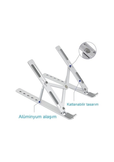 Didadodo Laptop Standı Alüminyum Küçük Boyutlu Katlanabilir Ayarlı