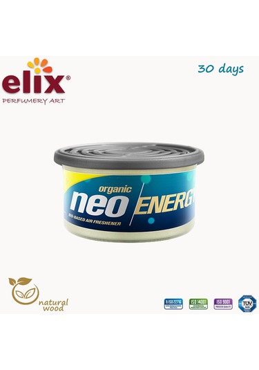 Elix Neo Energy Metal Kutuda Ahşap Granüllere Emdirilmiş Özel Aromalı Koku - Limon