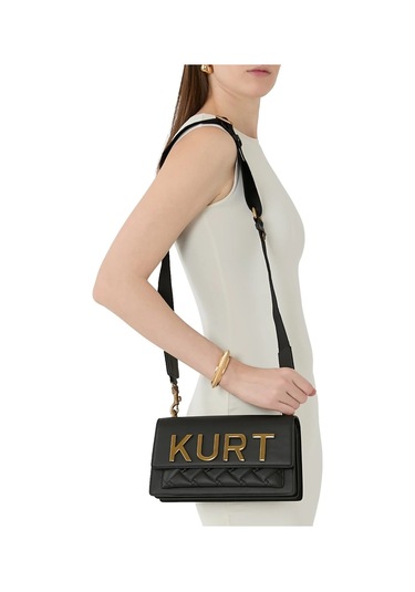 Kurt Geiger Shoreditch East West %100 Deri Kadın Omuz Çantası Siyah