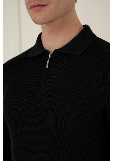 Tr 878 Triko Slim Fit Siyah Basic Siyah