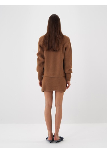 Camel Doğal Yün Dokulu Regular Fit Etek 851069 CAMEL