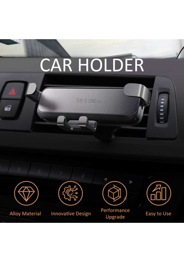 Padalink Siyah Araba Telefon Tutucusu, Silikon Yastık, Çok Açı Dönebilen, 4.0-6.5 İnç Telefonlar İçin, Kaymazsız, Kolay Kurulum