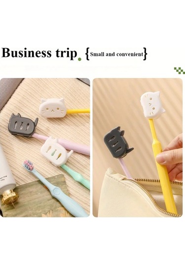 Willowhaven 4'lü Diş Fırçası Başlığı Kılıfı: Sevimli Kedi Şeklinde, Seyahat Ve Hijyen Kılıfı