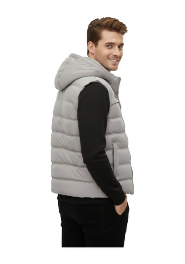 Dynamo Erkek Kapüşonlu Spor Yelek 4021 Bgl-st04900 Taş