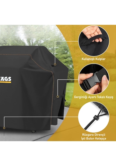 Haegs Bbq Mangal Örtüsü, Grill Koruma Brandası, Su Geçirmez, Barbekü Mangal Kılıfı - 105-49-102 Cm