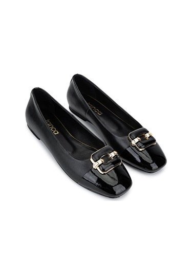 Tamer Tanca Kadın Hakiki Deri Siyah Babet Ayakkabı 1036 8027 Bn Ayk Sk25-26 Syh Dr/syh Rgn Siyah