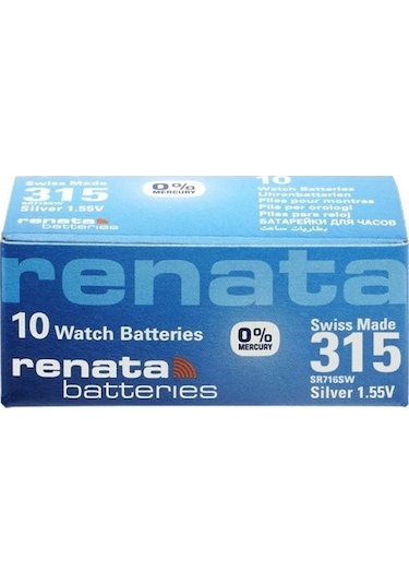 Renata 315 Sr716sw 1.55v Alkalin Saat Pili 10 Adet Tdrtr