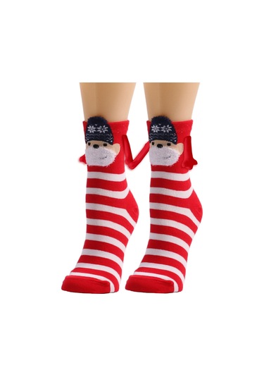 Homyl 1 Çift El Ele Çorap Hediye Rahat Orta Tüp Sevimli Kırmızı