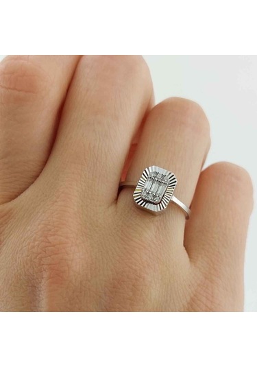 Altınbeyı Baget Taşlı Altın Yüzük 14 Ayar 2.13 Gram Abyyzk0146