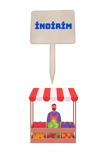 10'lu Yaz Sil Sapla Manav Etiketliği Kuruyemiş Pazarcı Etiketi B Beyaz