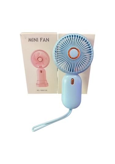 Avuç İçi Taşınabilir Şarjlı Mini Vantilatör El Fanı Mavi Ym88196