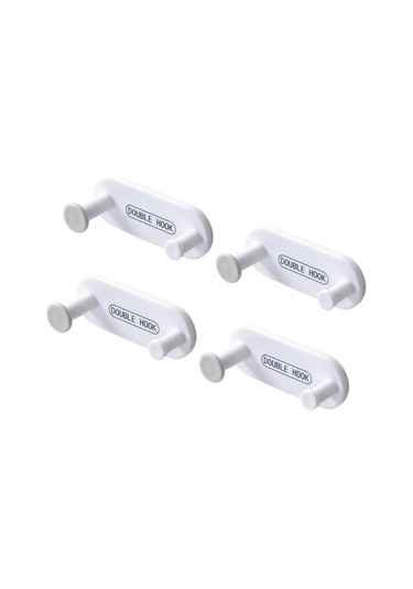 Suntek Kendinden Yapışkanlı Duvar Tuşlar Ofis Koridor Kancası Beyaz 4 Adet Çok Renkli