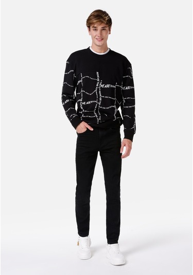 Colins 035 Ryan Dar Kesim Yüksek Bel Dar Paça Siyah Erkek Pantolon Cl1067180 DENİM