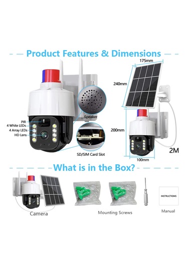 Ultratekno Cmr46 Güneş Panelli 4g+ Wi-fi 5mp Üvenlik Kamerası
