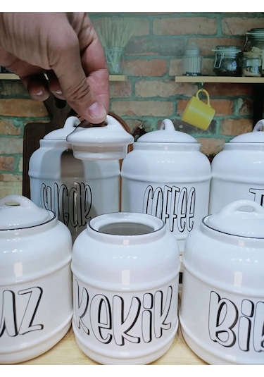 7 Parça Tasarım Baharatlık Seti Tea/coffee/sugar Tuz/kekik/biber/nane Pinterest Kavanoz Seti