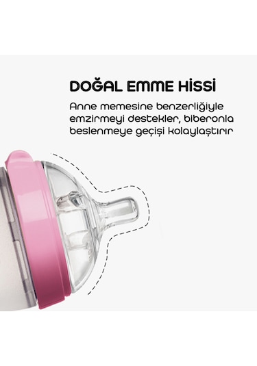 Comotomo Antikolik 3-6 Ay Silikon Biberon 250 ML - Pembe
