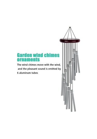 Geeksen "12 Borulu Metal Bahçe Rüzgar Çanı - Ahşap Ve Alüminyum Melodik Dekor"