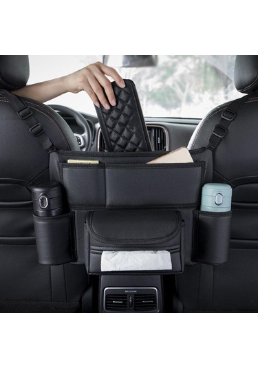 Araba Koltuğu Arka Organizatör Pu Deri Ped Çanta Araba Depolama Organizatör Katlanabilir Doku Sak Oto Oto İç Aksesuar Dğ. 54162003