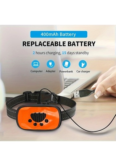 Willowhaven Usb Şarjlı Köpek Eğitim Cihazı Portakal Renk Orta Küçük Boy Köpekler İçin Ses Dalgası Teknolojili