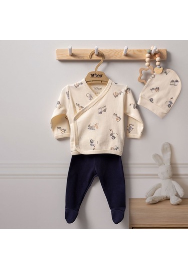 Tiffany Baby Work Machine 3'lü Bebek Zıbın Seti 23078 Ekru