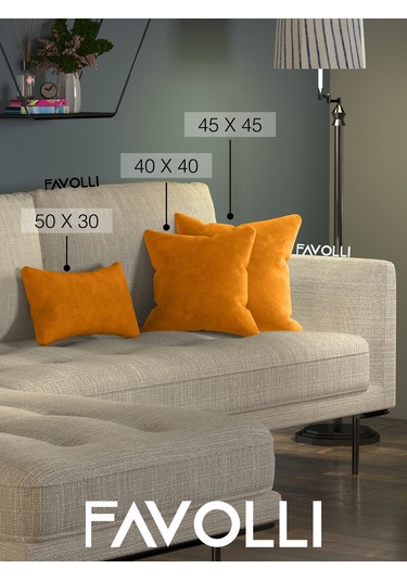 Kadife Dokulu Mandalina Turuncusu Kırlent Kılıfı Dream Serisi Punch Için Uygun Gizli Fermuar Mandalina Turuncusu