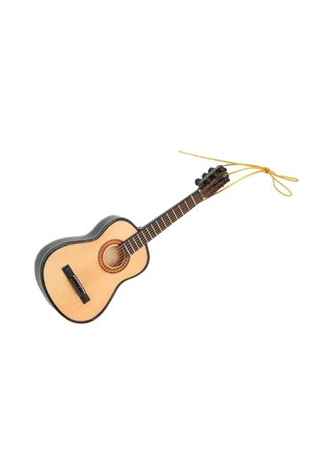 Vkemall Klasik Gitar Miniatur Ahşap Dekoratif Süs, Müzik Severlere Hediye, Noel Ağacı Asısı, Ev Ofis Dekoru