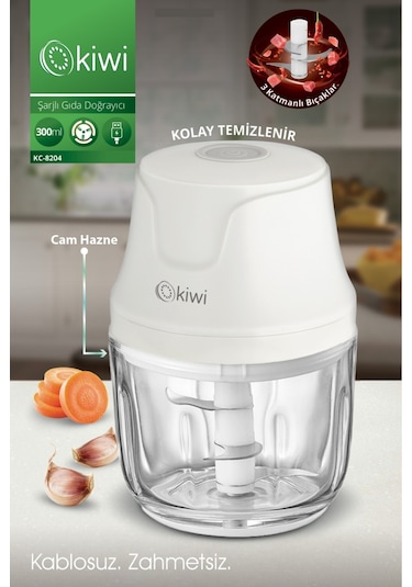 Kiwi KC8203 Şarjlı Gıda Doğrayıcı