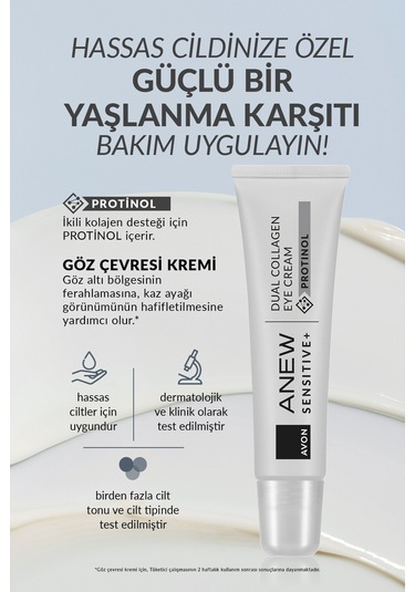 Anew Sensitive+ Dual Collagen Göz Kremi Ve Silikon Kırışıklık Pedi Paketi